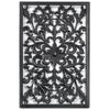 Hand-Carved Floral Wood Medallion Wall Art – Black (36" x 24”)